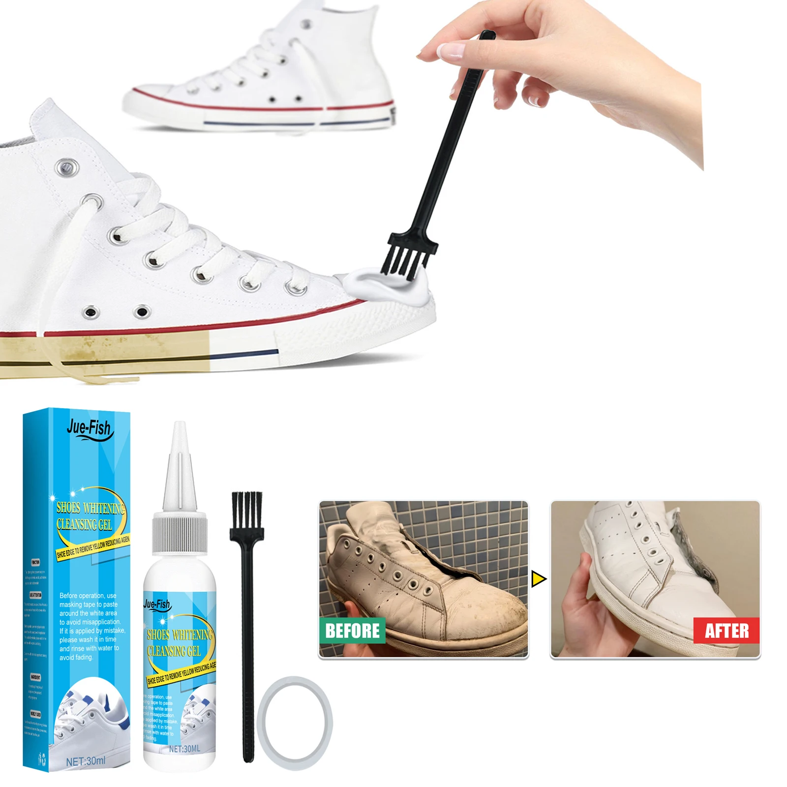 Sapatos brancos Gel De Limpeza - Sneaker Cleaning Kit avaliação e preço